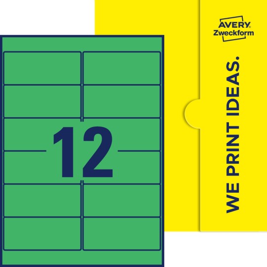 12 stk. etiketter per ark