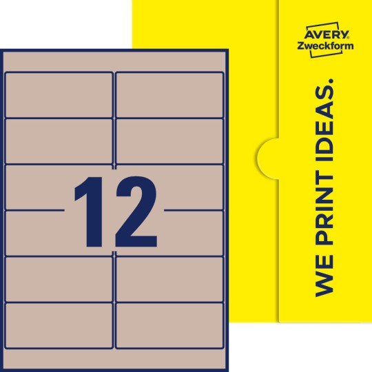 12 stk. etiketter per ark