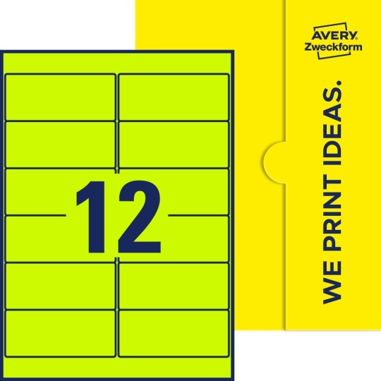 12 stk. etiketter per ark