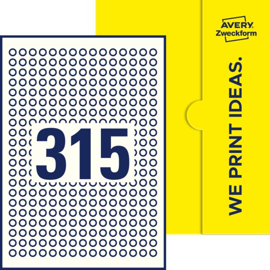 315 stk. etiketter per ark
