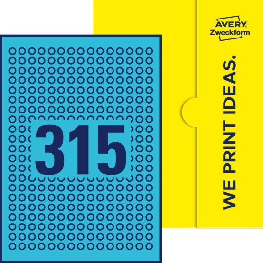 315 stk. etiketter per ark