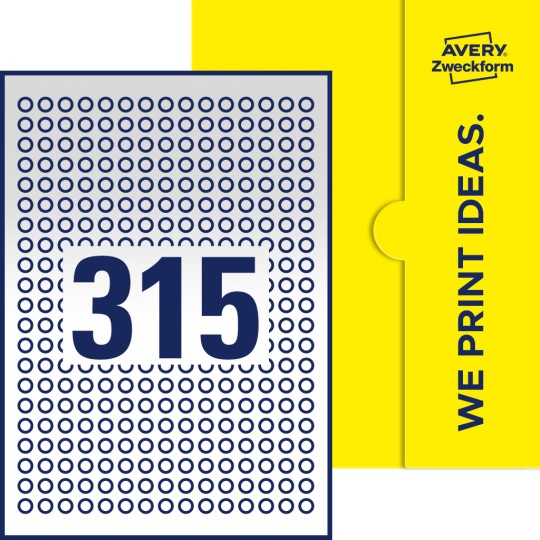 315 stk. etiketter per ark