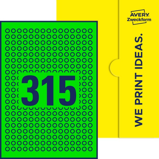315 stk. etiketter per ark