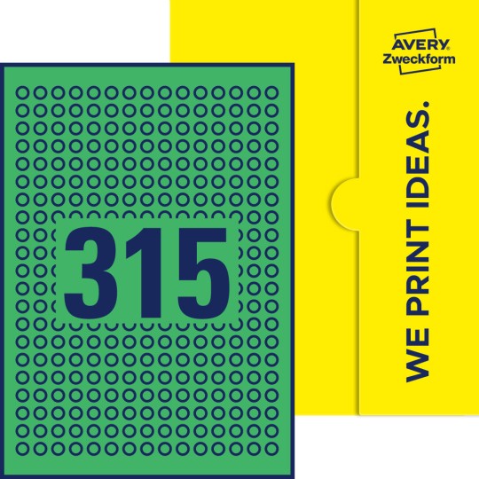 315 stk. etiketter per ark