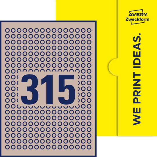 315 stk. etiketter per ark