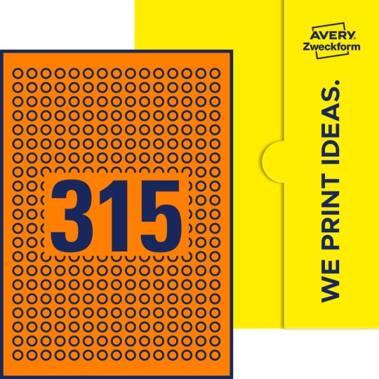315 stk. etiketter per ark