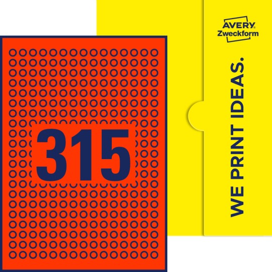 315 stk. etiketter per ark