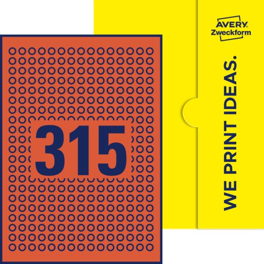 315 stk. etiketter per ark