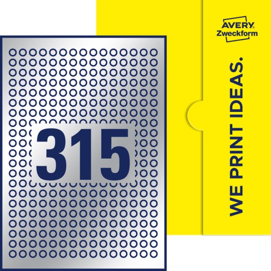 315 stk. etiketter per ark