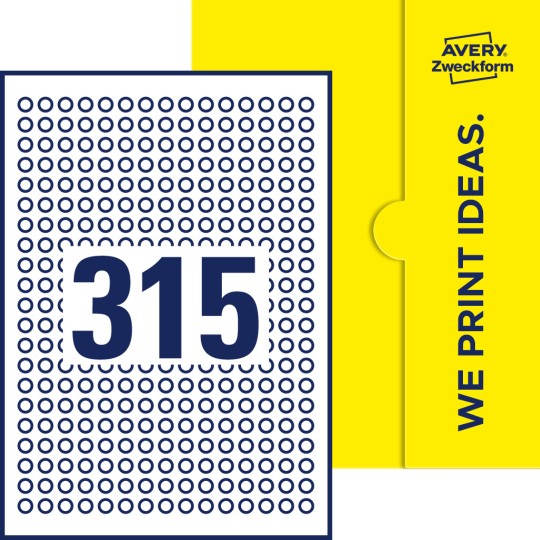 315 stk. etiketter per ark