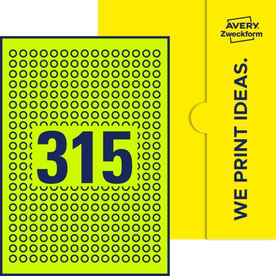 315 stk. etiketter per ark