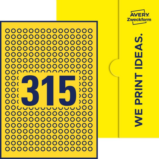 315 stk. etiketter per ark