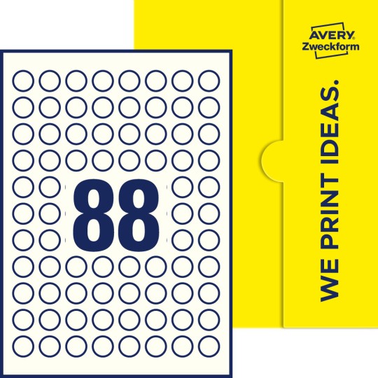 88 stk. etiketter per ark