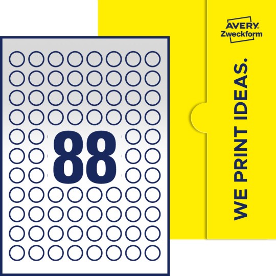 88 stk. etiketter per ark