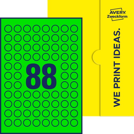 88 stk. etiketter per ark