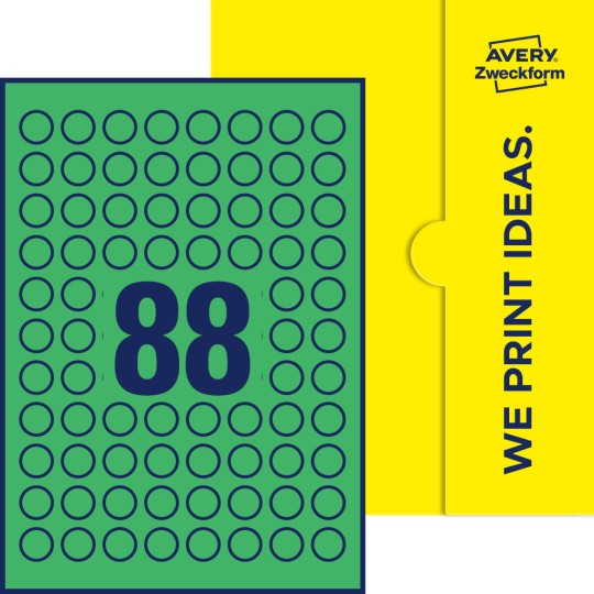 88 stk. etiketter per ark