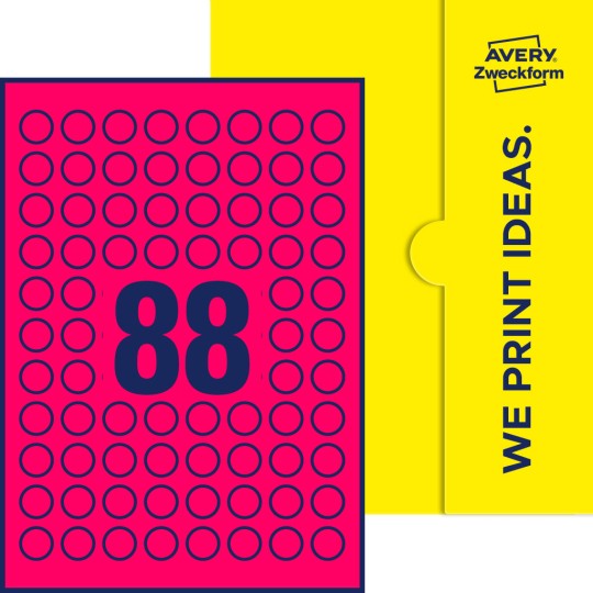 88 stk. etiketter per ark