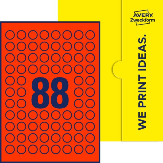 88 stk. etiketter per ark