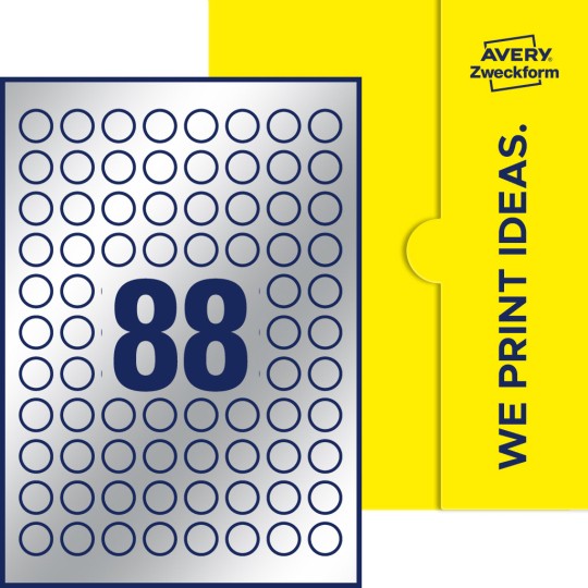 88 stk. etiketter per ark