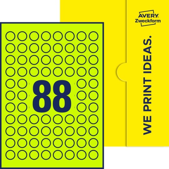 88 stk. etiketter per ark