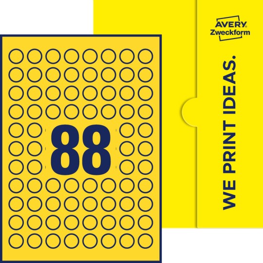 88 stk. etiketter per ark