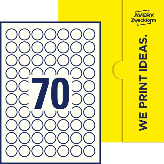 70 stk. etiketter per ark