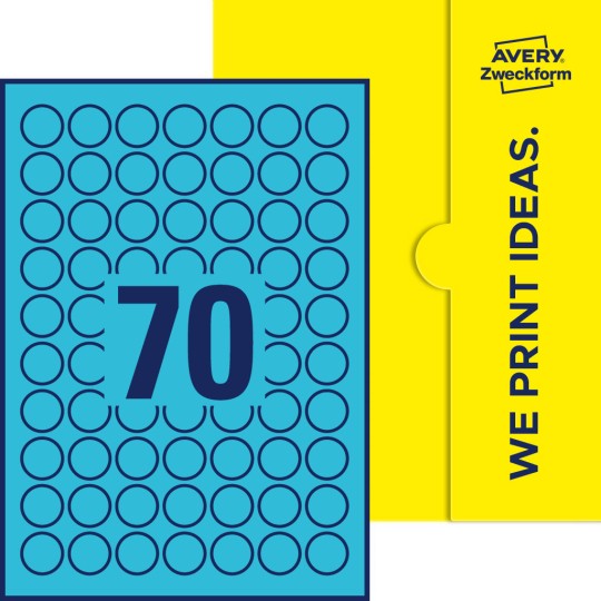 70 stk. etiketter per ark