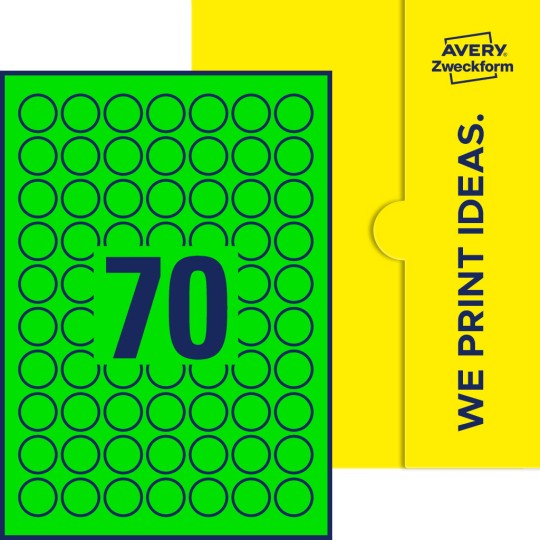 70 stk. etiketter per ark