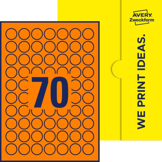 70 stk. etiketter per ark