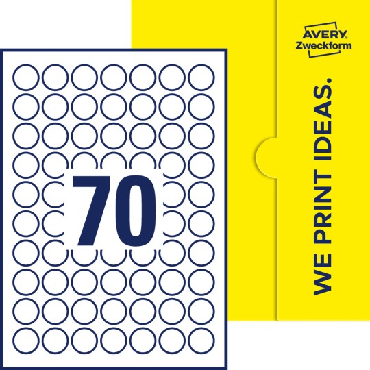 70 stk. etiketter per ark