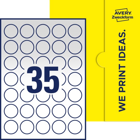 35 stk. etiketter per ark