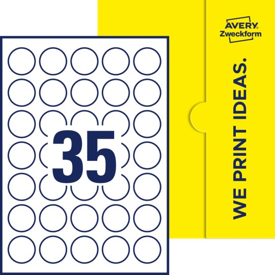 35 stk. etiketter per ark
