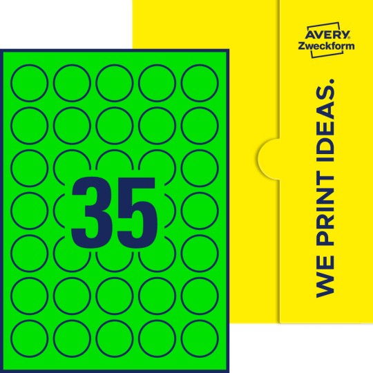 35 stk. etiketter per ark