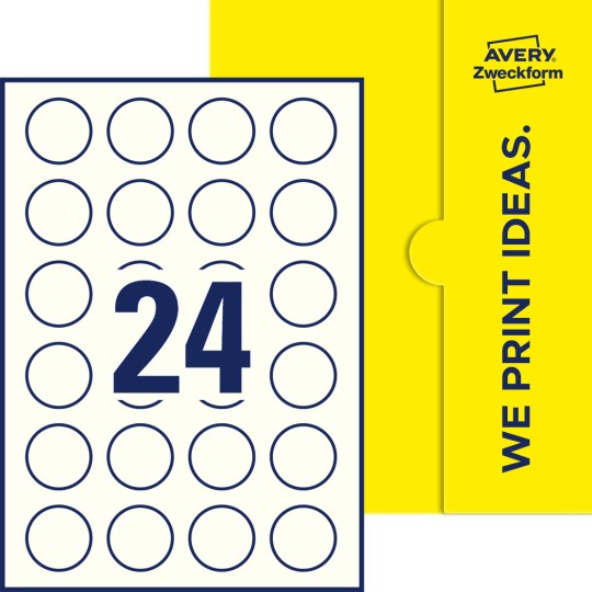 24 stk. etiketter per ark