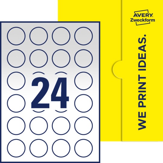 24 stk. etiketter per ark