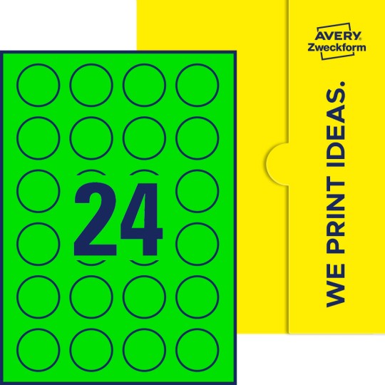 24 stk. etiketter per ark