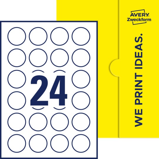 24 stk. etiketter per ark