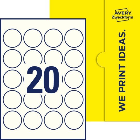 20 stk. etiketter per ark