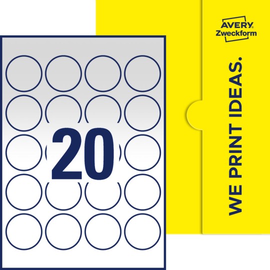 20 stk. etiketter per ark