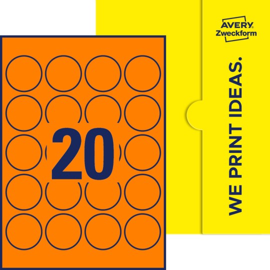 20 stk. etiketter per ark