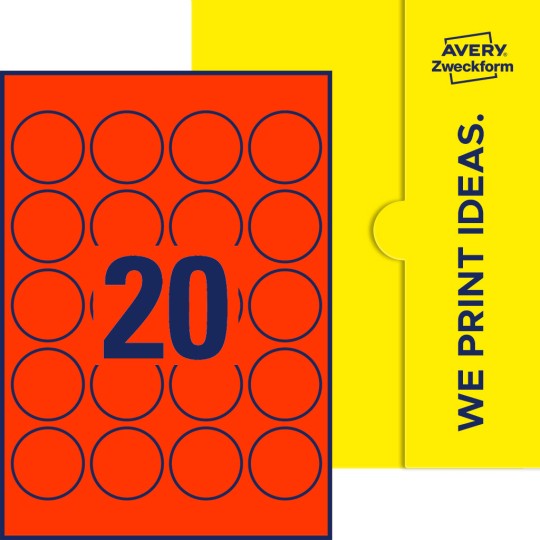 20 stk. etiketter per ark