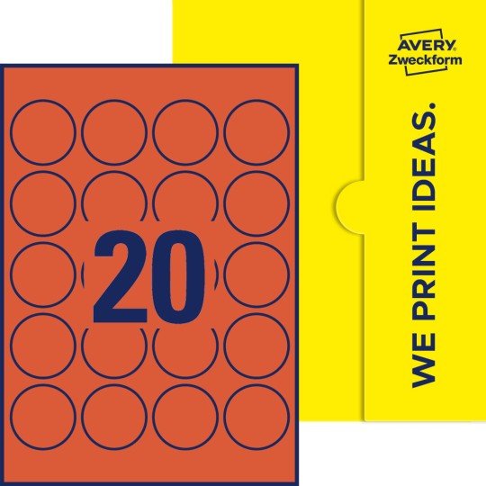 20 stk. etiketter per ark