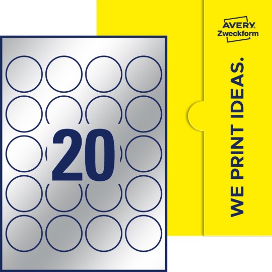 20 stk. etiketter per ark