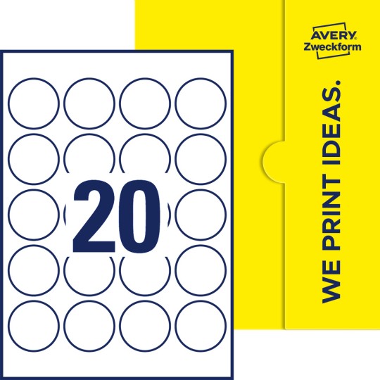 20 stk. etiketter per ark