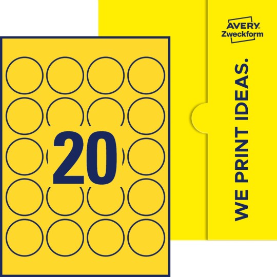 20 stk. etiketter per ark