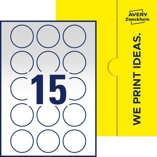 15 stk. etiketter per ark