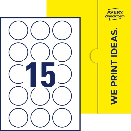 15 stk. etiketter per ark