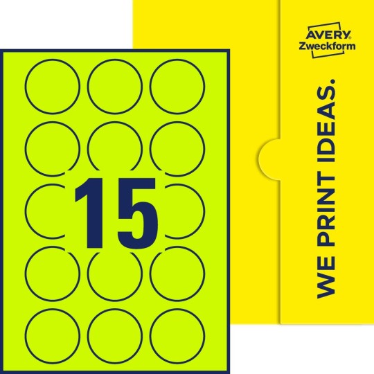 15 stk. etiketter per ark