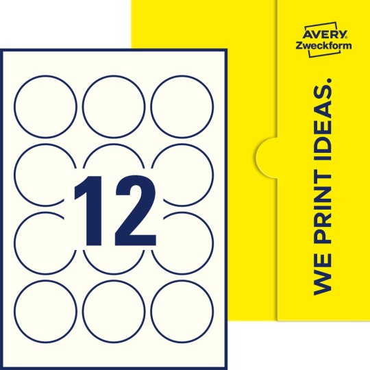 12 stk. etiketter per ark
