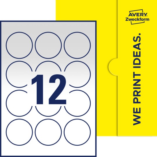 12 stk. etiketter per ark